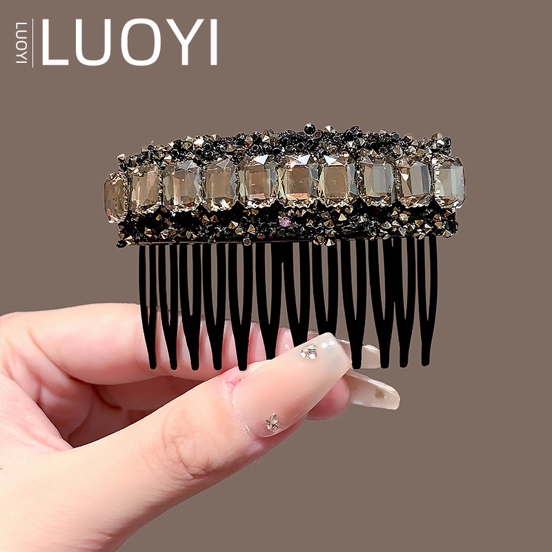 Χτένα μαλλιών με στρας, κορεατικού στυλ, με αντιολισθητικά δόντια, γυναικείο αξεσουάρ για οργάνωση μαλλιών — καλοκαίρι 2025