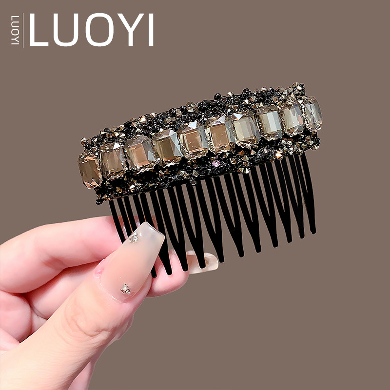 Χτένα μαλλιών με στρας, κορεατικού στυλ, με αντιολισθητικά δόντια, γυναικείο αξεσουάρ για οργάνωση μαλλιών — καλοκαίρι 2025