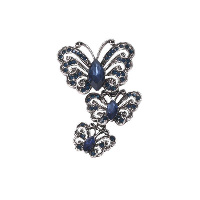 Pillangó dizájnnal rovar-stílusú bross, gyémántos kristályos felülettel, multifunkcionális (Anyag: ötvözet; Stílus: rovar; Kezelés: gyémánt; Funkció: multifunkcionális; Típus: brooch)