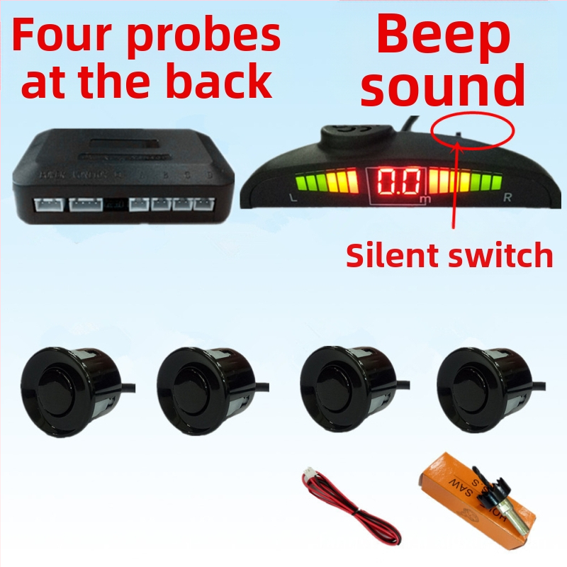 CQ-1401 TFT atpakaļskata radars ar 2–4 sensoriem, 12V, radara attēls priekšā un aizmugurē