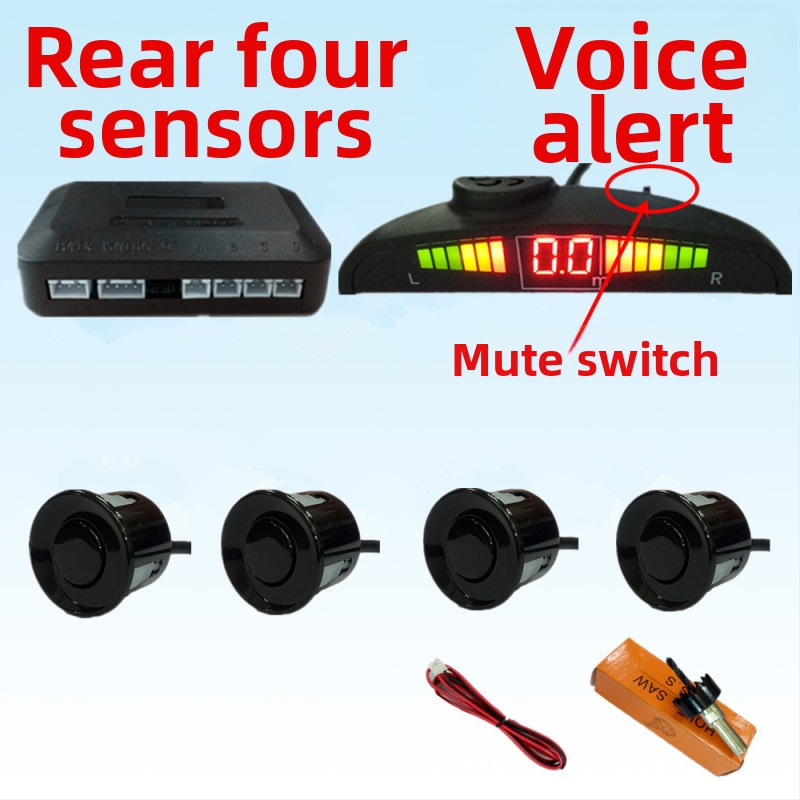 CQ-1401 TFT atpakaļskata radars ar 2–4 sensoriem, 12V, radara attēls priekšā un aizmugurē