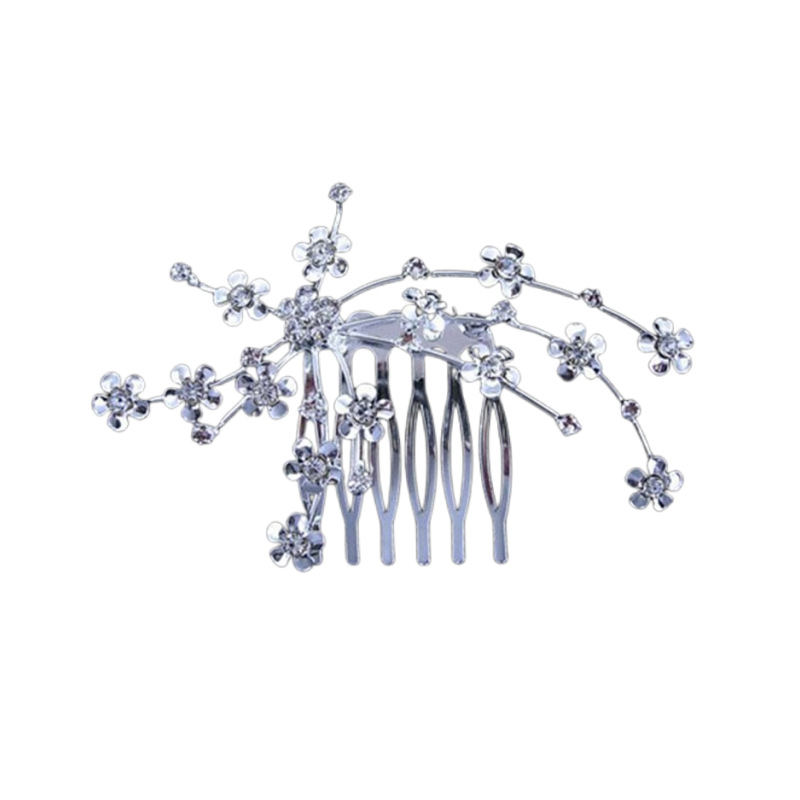 Νυφική καρφίτσα μαλλιών με στρας σε σχήμα λουλουδιού, ηλεκτροπλατιωμένο αξεσουάρ κεφαλιού