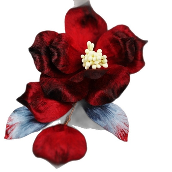 Selyem virág hajfésű, kézműves, ősi stílus (Anyag: Selyem; Forma: Virág; Feldolgozás: Kézzel készített; Stílus: Ősi)