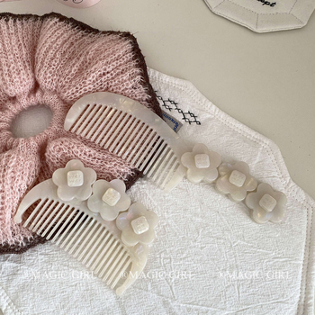 Vlasový hrebeň z akrylátu s kvetinovým dizajnom, jednoduchý unisex štýl, značka Magic girl, Yiwu, jeseň 2025