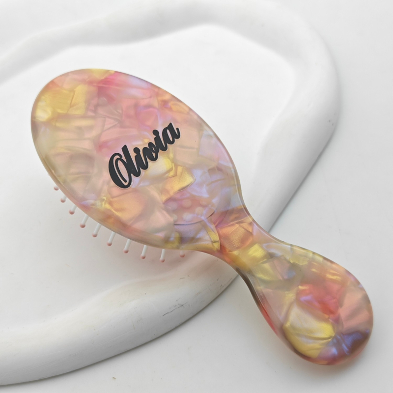 Χτενάκι μαλλιών - Κυματικό σχήμα, Χειροποίητο, Αμέθιστος κρύσταλλος, Υλικό: Οξικό οξύ, Στυλ: Βίντατζ