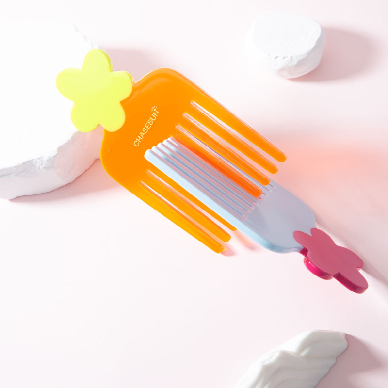 Χτένα μαλλιών σε σχήμα λουλουδιού, υλικό από ακετατ, χειροποίητη, με λεπτά δόντια, ρετρό στυλ.