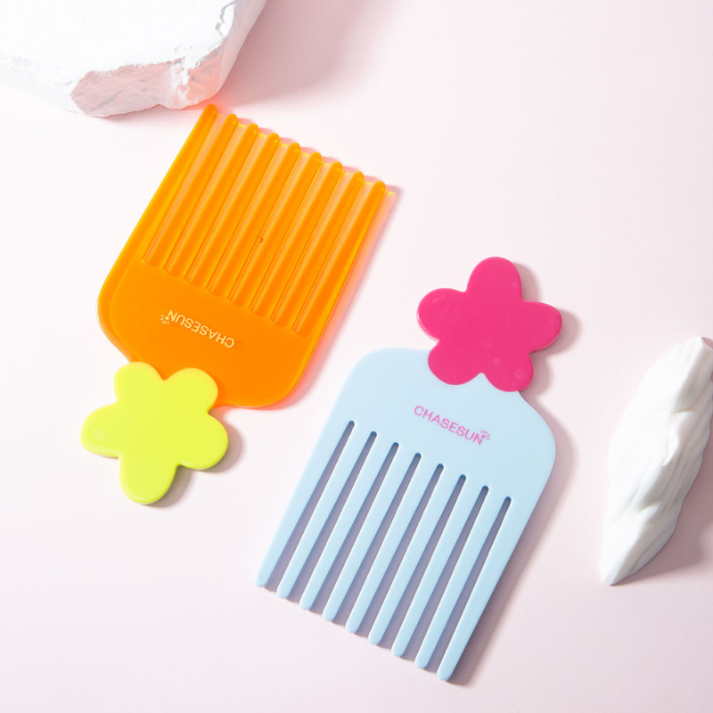 Χτένα μαλλιών σε σχήμα λουλουδιού, υλικό από ακετατ, χειροποίητη, με λεπτά δόντια, ρετρό στυλ.