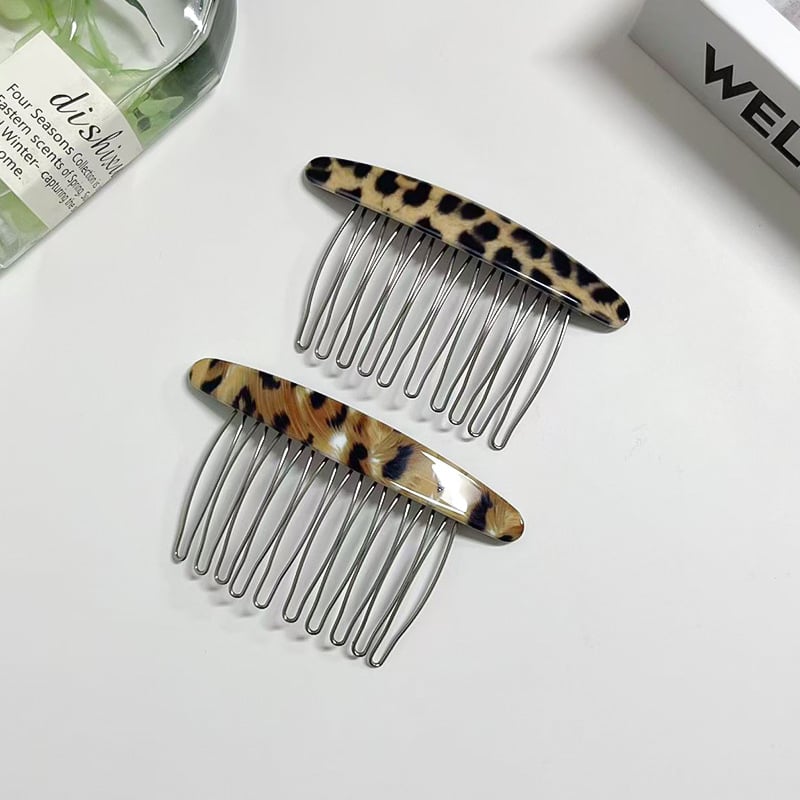 Korejski stil, leopard uzorak – zakrivljena ručno izrađena kopča za kosu za šiške
