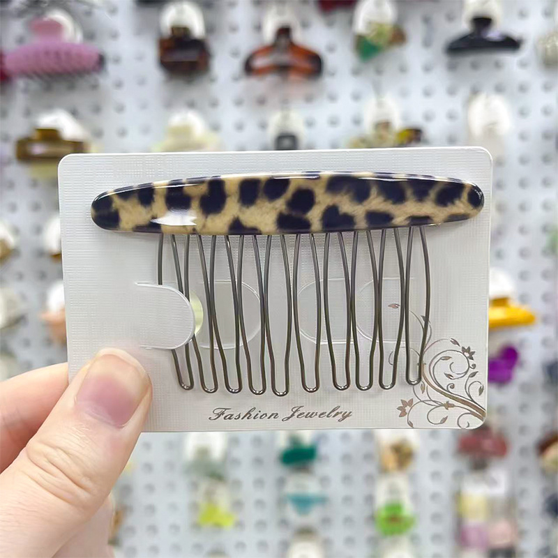 Korejski stil, leopard uzorak – zakrivljena ručno izrađena kopča za kosu za šiške