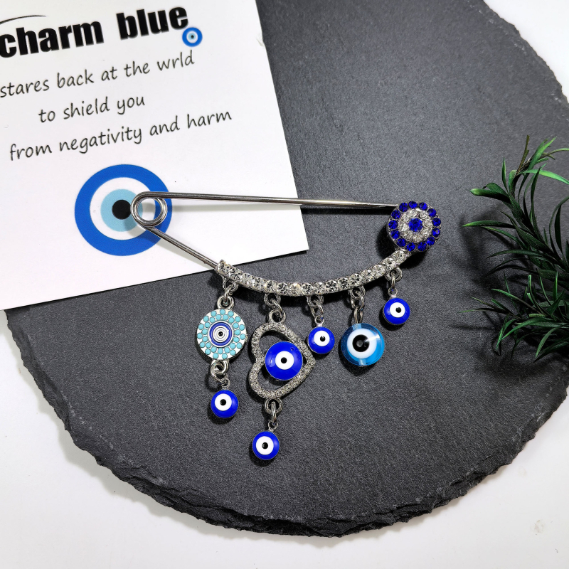 Charm Blue srcolik broš od cinkovog legura, originalni dizajn, elektroplatiranje, poklon za žene