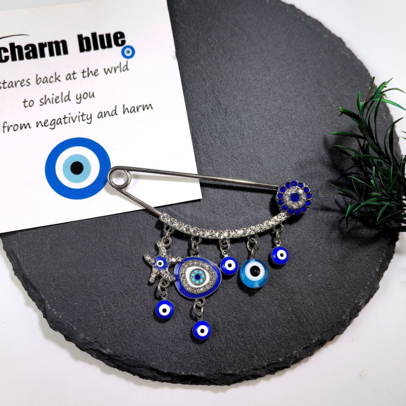 Charm Blue srcolik broš od cinkovog legura, originalni dizajn, elektroplatiranje, poklon za žene