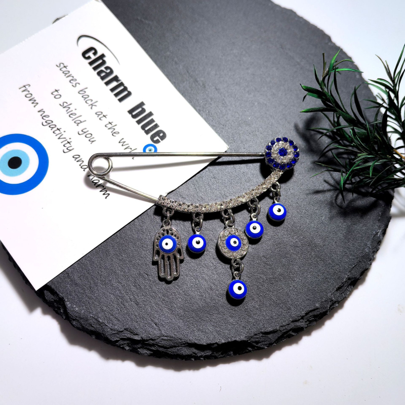 Charm Blue srcolik broš od cinkovog legura, originalni dizajn, elektroplatiranje, poklon za žene