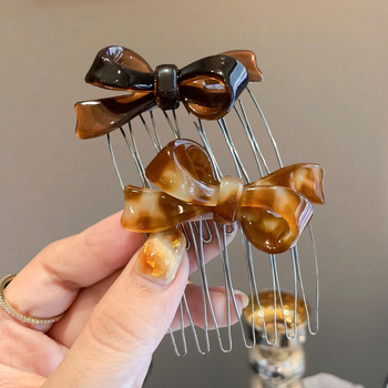 Χειροποίητη χτένα μαλλιών σε σχήμα φιόγκο, κορεατικό στυλ, με δόντια για φράντζ, γυναικείο αξεσουάρ μαλλιών, πλευρική καρφίτσα για κότσο