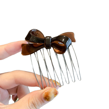 Χειροποίητη χτένα μαλλιών σε σχήμα φιόγκο, κορεατικό στυλ, με δόντια για φράντζ, γυναικείο αξεσουάρ μαλλιών, πλευρική καρφίτσα για κότσο