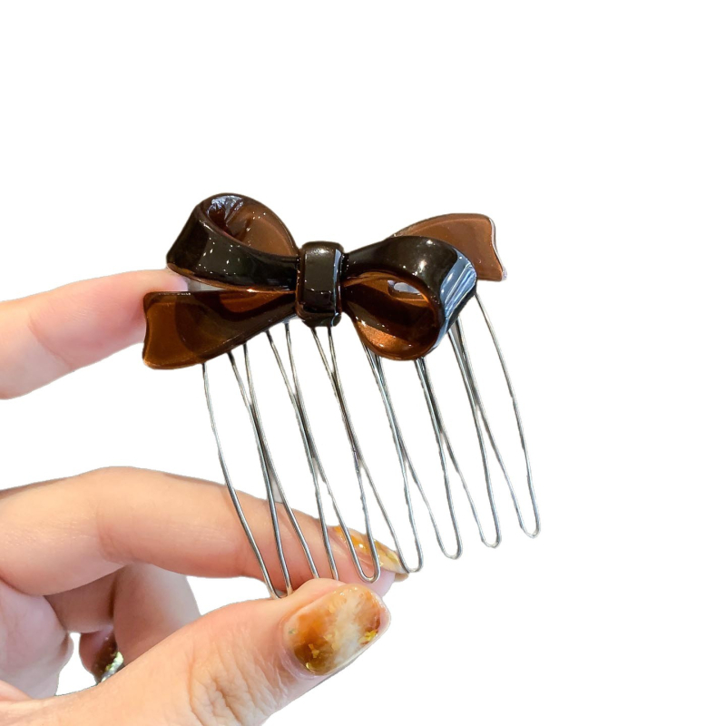 Χειροποίητη χτένα μαλλιών σε σχήμα φιόγκο, κορεατικό στυλ, με δόντια για φράντζ, γυναικείο αξεσουάρ μαλλιών, πλευρική καρφίτσα για κότσο