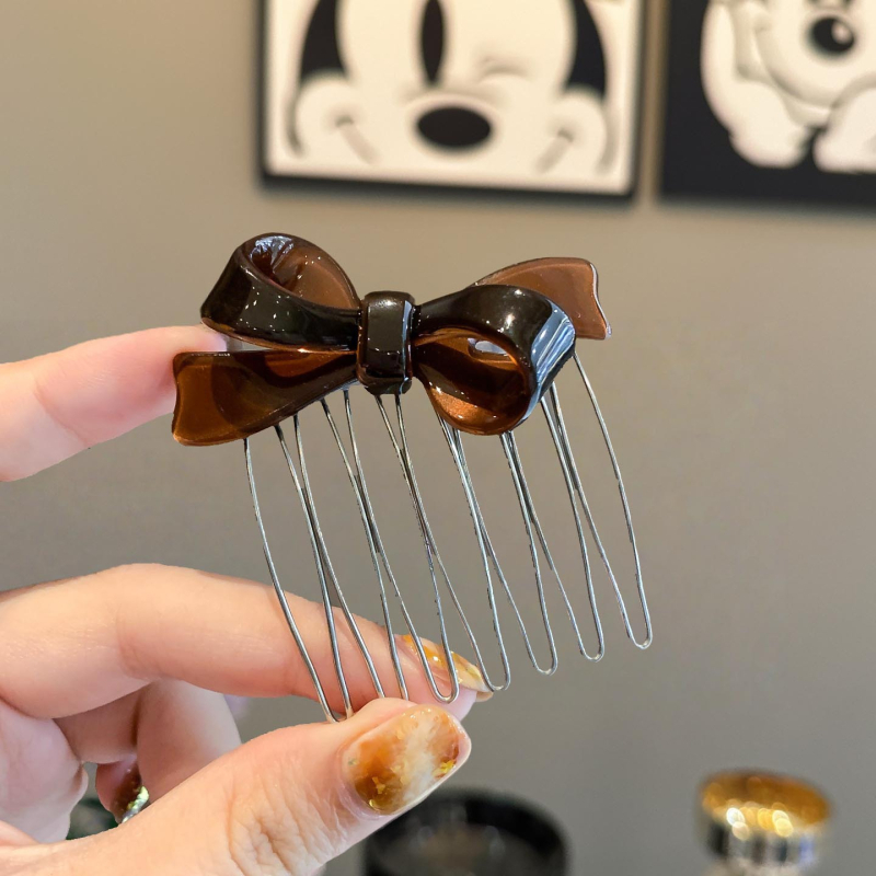 Χειροποίητη χτένα μαλλιών σε σχήμα φιόγκο, κορεατικό στυλ, με δόντια για φράντζ, γυναικείο αξεσουάρ μαλλιών, πλευρική καρφίτσα για κότσο