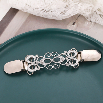 Saplavas tukšā zieda somas sprādze — dimantu mozaīka, elektroplatinga apdare, Cen fan jewelry