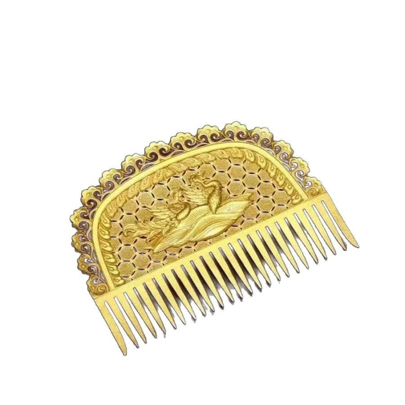 Tang stiliziran češalj za kosu; bakar; romb oblik; elektroplating; etnički stil, unisex
