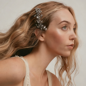 Geometrinis plaukų aksesuaras su Rhinestone, elektroplatinimo danga, moterų stiliui