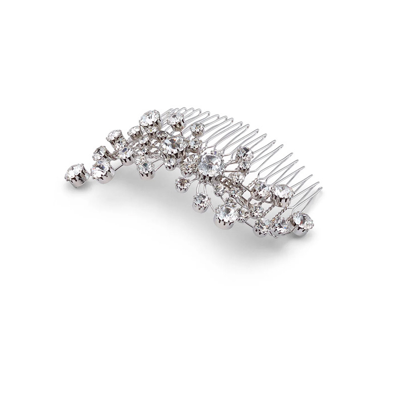 Geometrinis plaukų aksesuaras su Rhinestone, elektroplatinimo danga, moterų stiliui