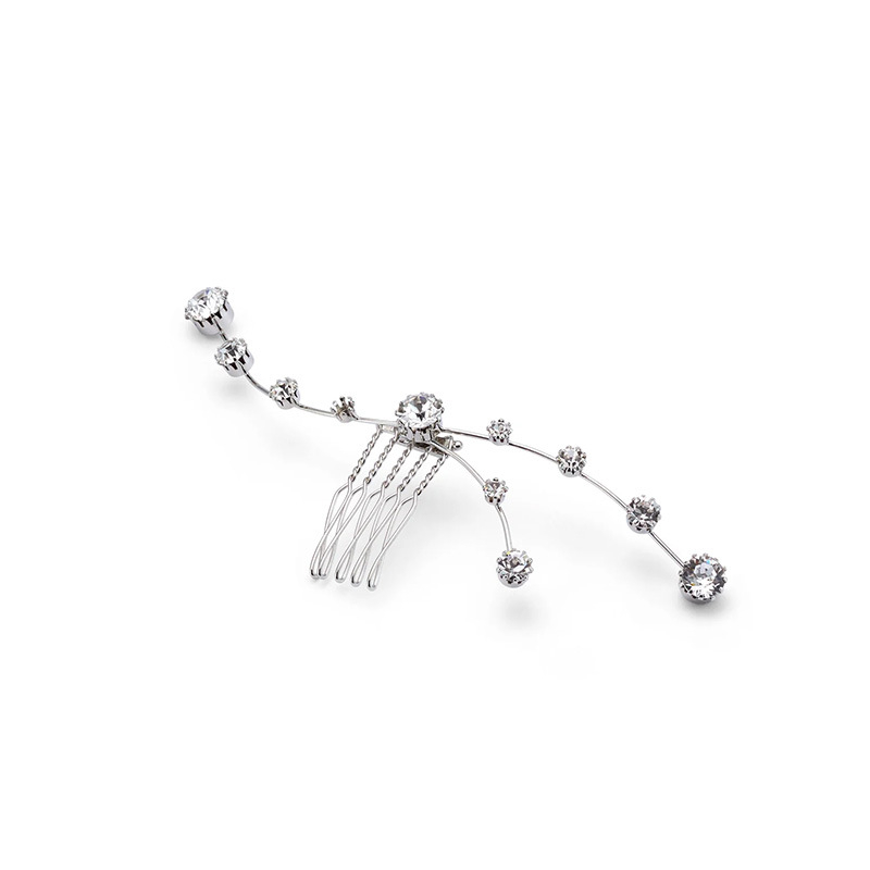 Geometrinis plaukų aksesuaras su Rhinestone, elektroplatinimo danga, moterų stiliui