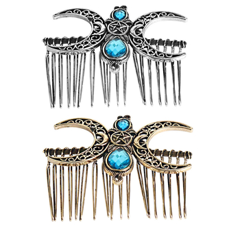 Mėnulio formos plaukų šukė, lydinys, minimalistinis moteriškas stilius, elektroplakavimas, stiklo kristalai