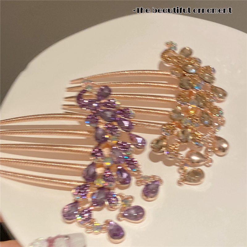 Metalo plaukų segtukas su kristalais ir kutais, retro stilius, rankų darbo, moterų galvos aksesuaras su geometriniu dizainu