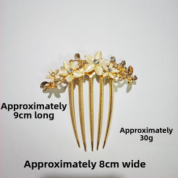 Plaukų šukos, retro metalinis dizainas, moteriškas gėlių motyvas, rankų darbas