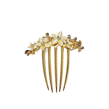 Plaukų šukos, retro metalinis dizainas, moteriškas gėlių motyvas, rankų darbas