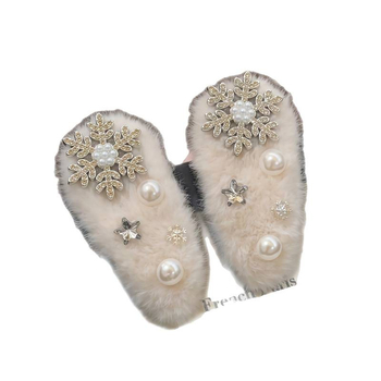 Plüss fejfedő nercszőrrel – Kézzel készített Bb csattal, Tündér-stílus, Téli 2025