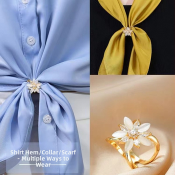 Bakrena kopča za šalu s motivom mačjeg oka i cvijeta, geometrijski dizajn, cirkon ugrađen, elektroplatiranje