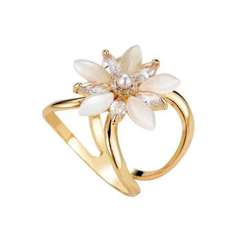 Bakrena kopča za šalu s motivom mačjeg oka i cvijeta, geometrijski dizajn, cirkon ugrađen, elektroplatiranje