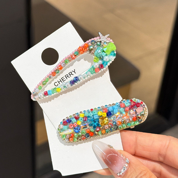 Hajska štipaljka s rhinestones, bočni klip, ručna izrada, modni dodatak za kosu