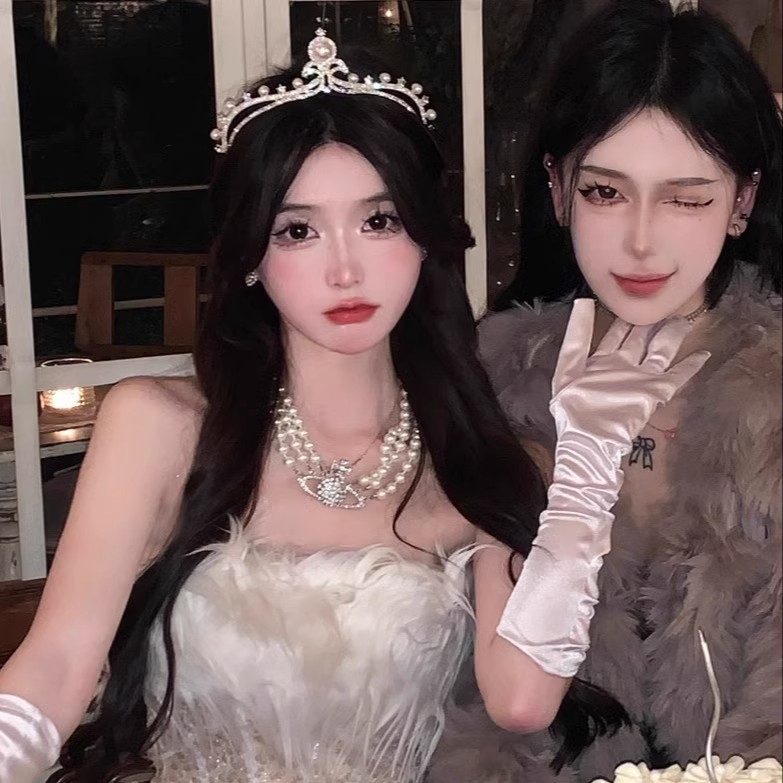 Аксесоар за глава с корона за принцеса: ръчна изработка от сплав, перлено колие, подходящ за сватба и рожден ден