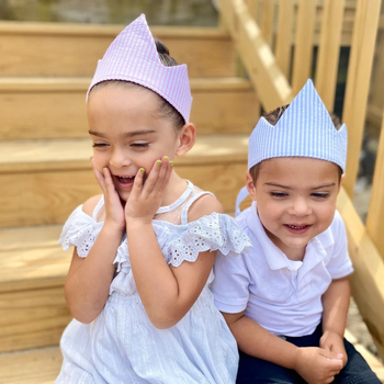 Детска корона тиара от чист памук – карикатурен стил, плетена конструкция, пролет 2025