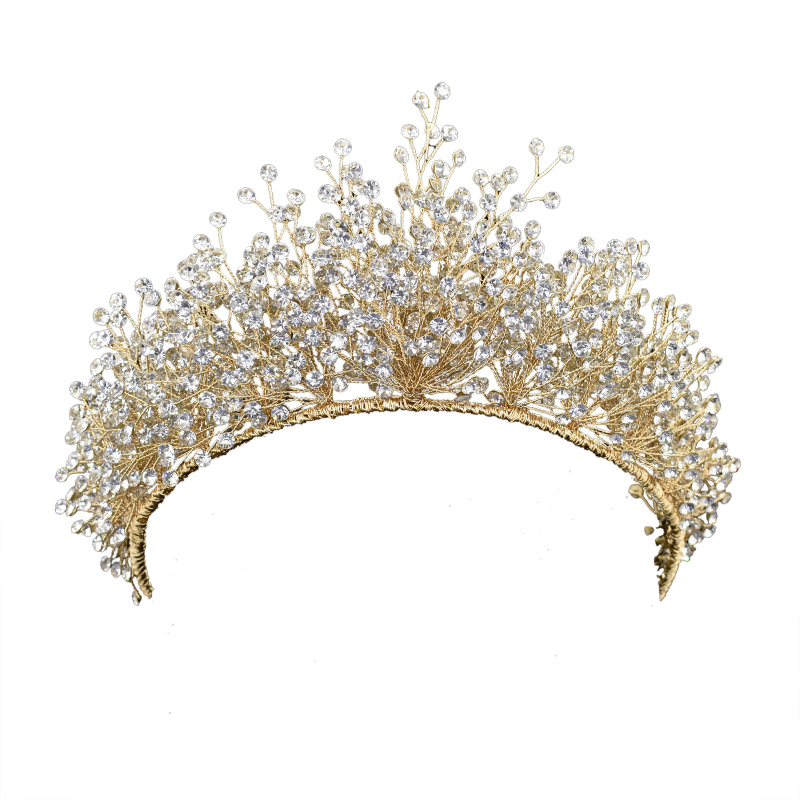 Νυφικό στέμμα από κρύσταλλα - Χειροποίητο, Στυλ Κορώνης
