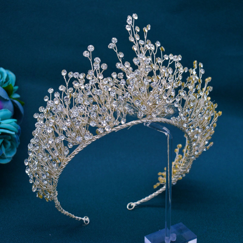 Νυφικό στέμμα από κρύσταλλα - Χειροποίητο, Στυλ Κορώνης