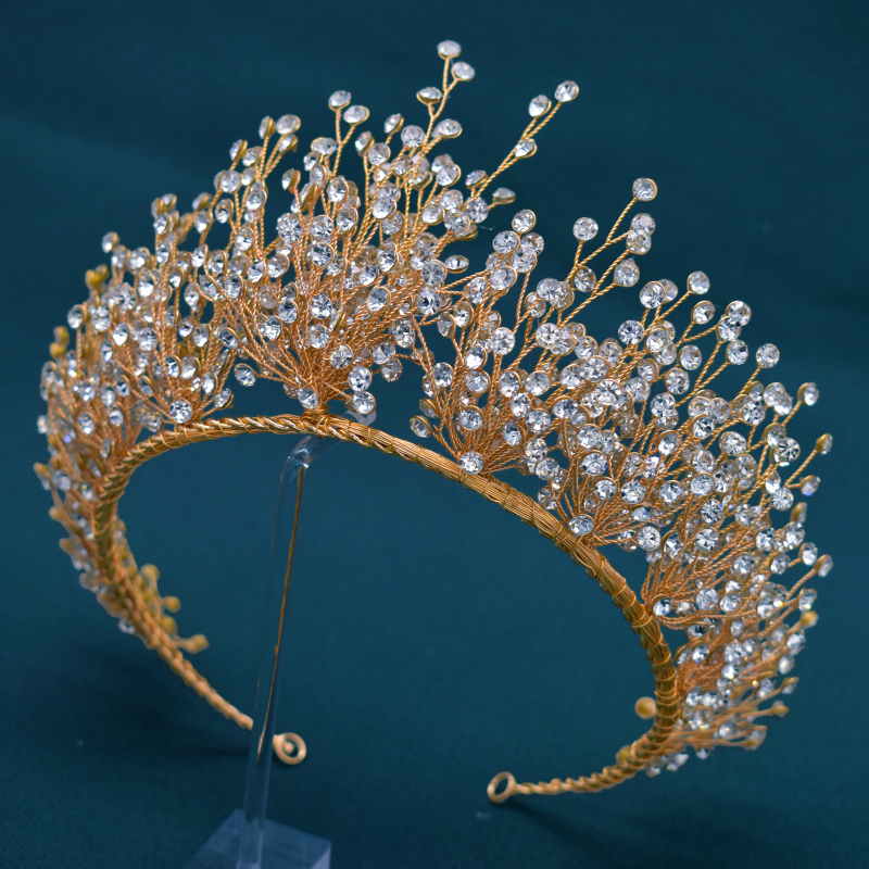 Νυφικό στέμμα από κρύσταλλα - Χειροποίητο, Στυλ Κορώνης