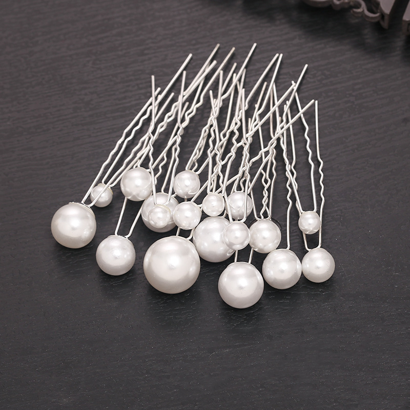 Perlų U formos plaukų segtukas, vestuvinis aksesuaras