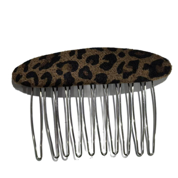 Kopča za kosu od tkanine s leopard uzorkom, vintage stil, geometrijski oblik, ručna izrada