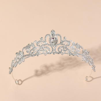 Vjenčana tiara za kosu od legure, lagani luksuzni ženski stil, dizajn krune, elektroplatiranje