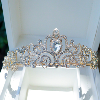Vjenčana tiara za kosu od legure, lagani luksuzni ženski stil, dizajn krune, elektroplatiranje