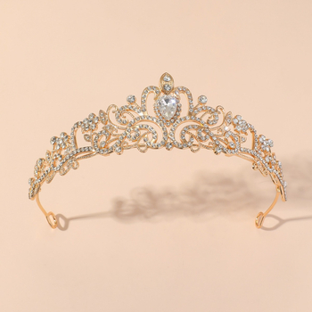 Vjenčana tiara za kosu od legure, lagani luksuzni ženski stil, dizajn krune, elektroplatiranje