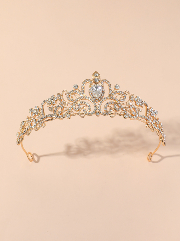 Vjenčana tiara za kosu od legure, lagani luksuzni ženski stil, dizajn krune, elektroplatiranje