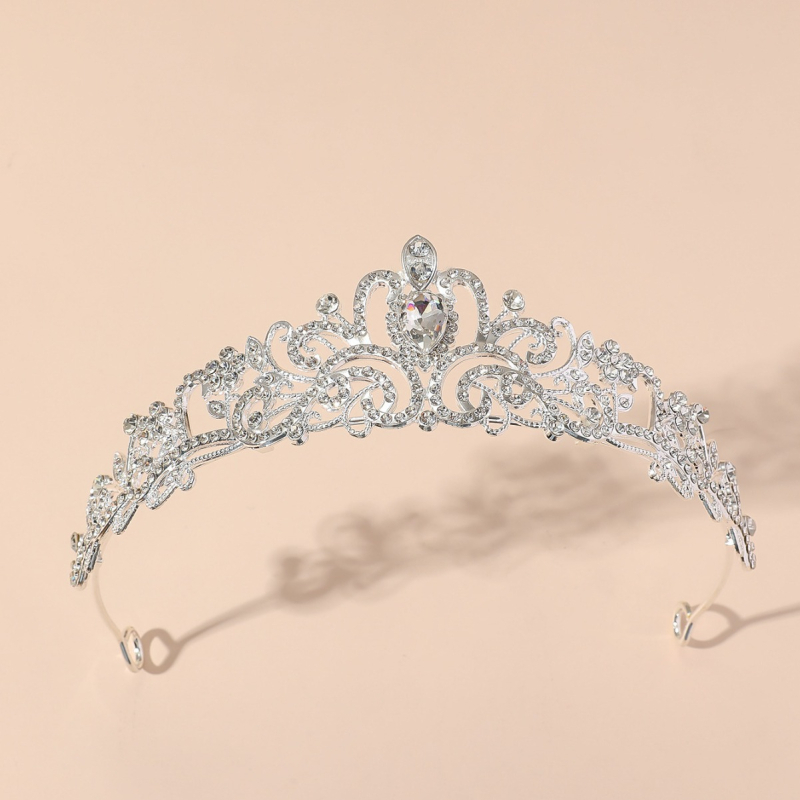 Vjenčana tiara za kosu od legure, lagani luksuzni ženski stil, dizajn krune, elektroplatiranje
