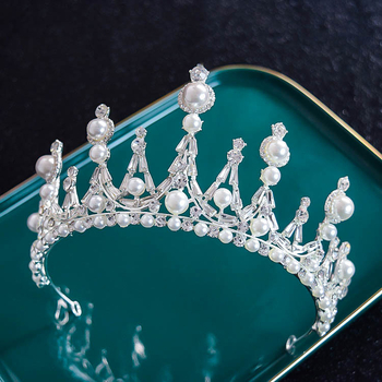 Korejskog stila tiara s cvjetnim motivom i rhinestones od cinkove legure, elektroplatiranje