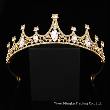 Dječja kruna za glavu s kristalima — legura, tradicionalni nacionalni stil, elektroplatiranje