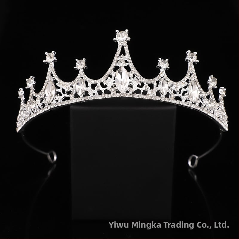 Dječja kruna za glavu s kristalima — legura, tradicionalni nacionalni stil, elektroplatiranje