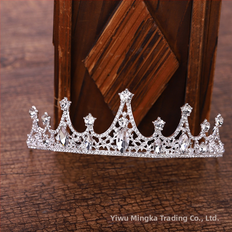 Dječja kruna za glavu s kristalima — legura, tradicionalni nacionalni stil, elektroplatiranje