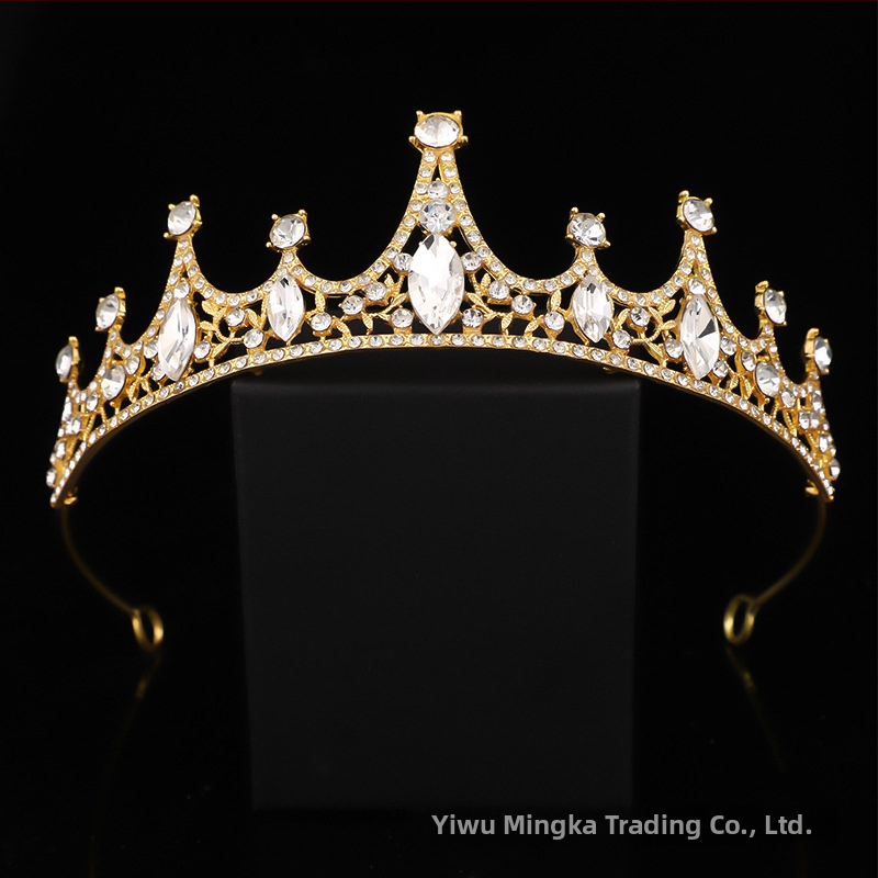 Dječja kruna za glavu s kristalima — legura, tradicionalni nacionalni stil, elektroplatiranje